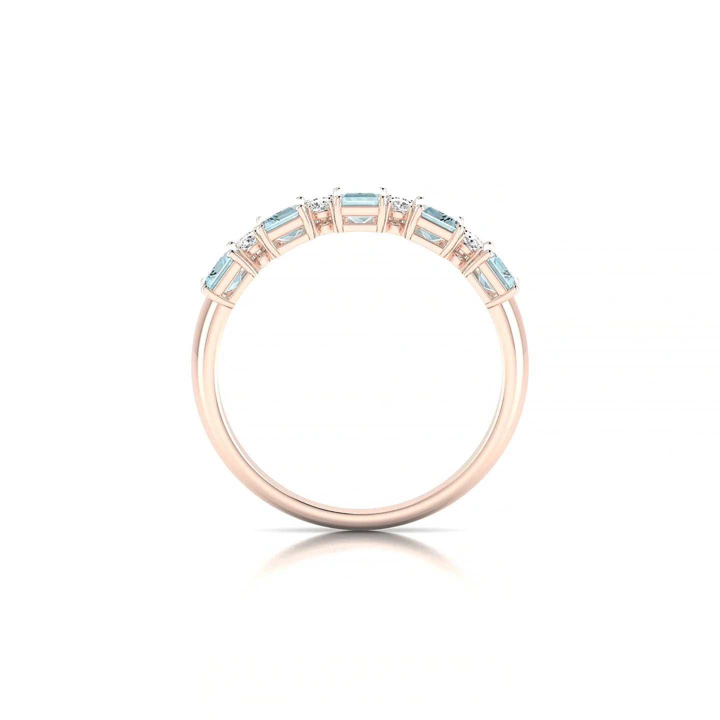 Eminence | 18k Rose Gold 5 x 3 mm Emerald Aquamarine Ring