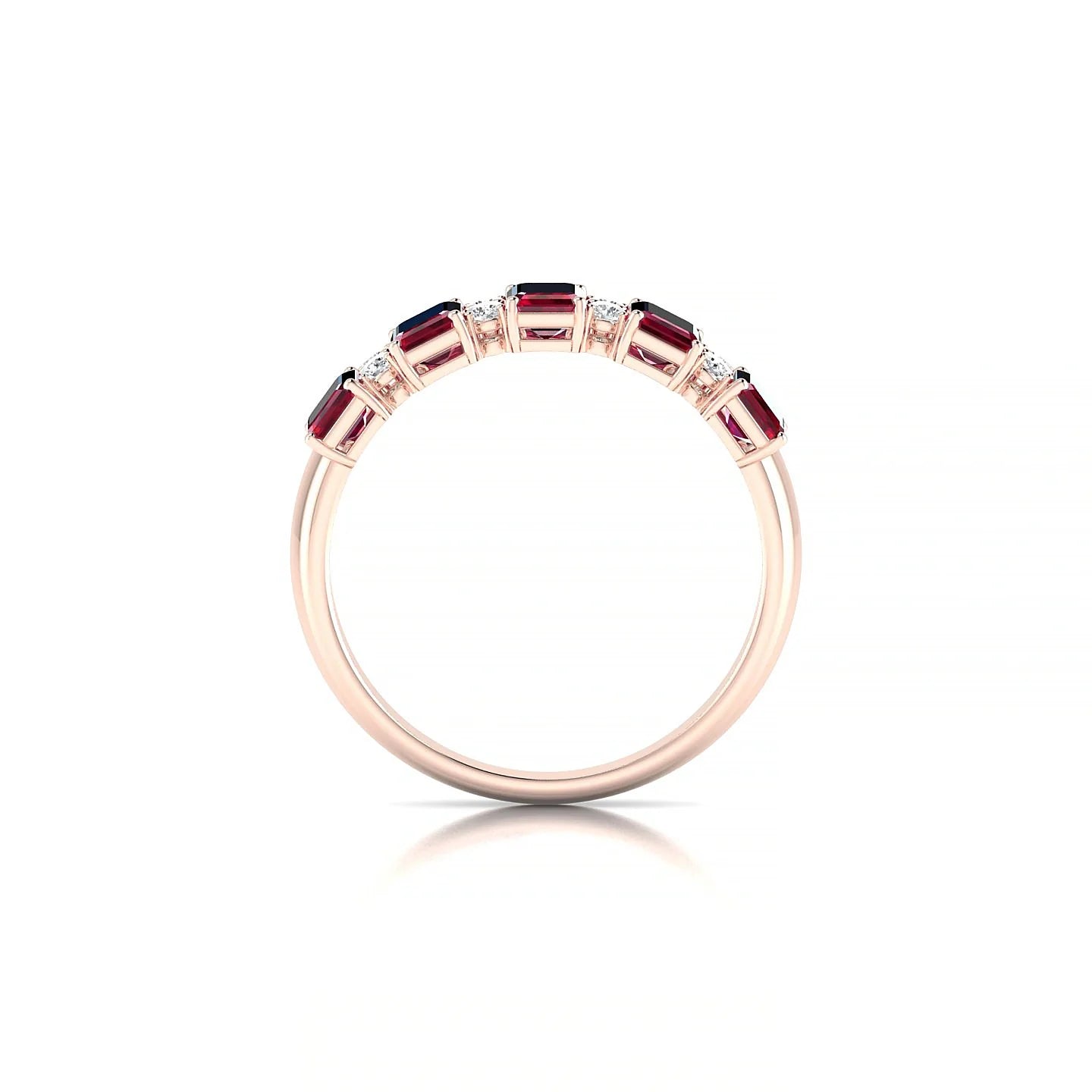 Eminence | 18k Rose Gold 5 x 3 mm Emerald Ruby Ring