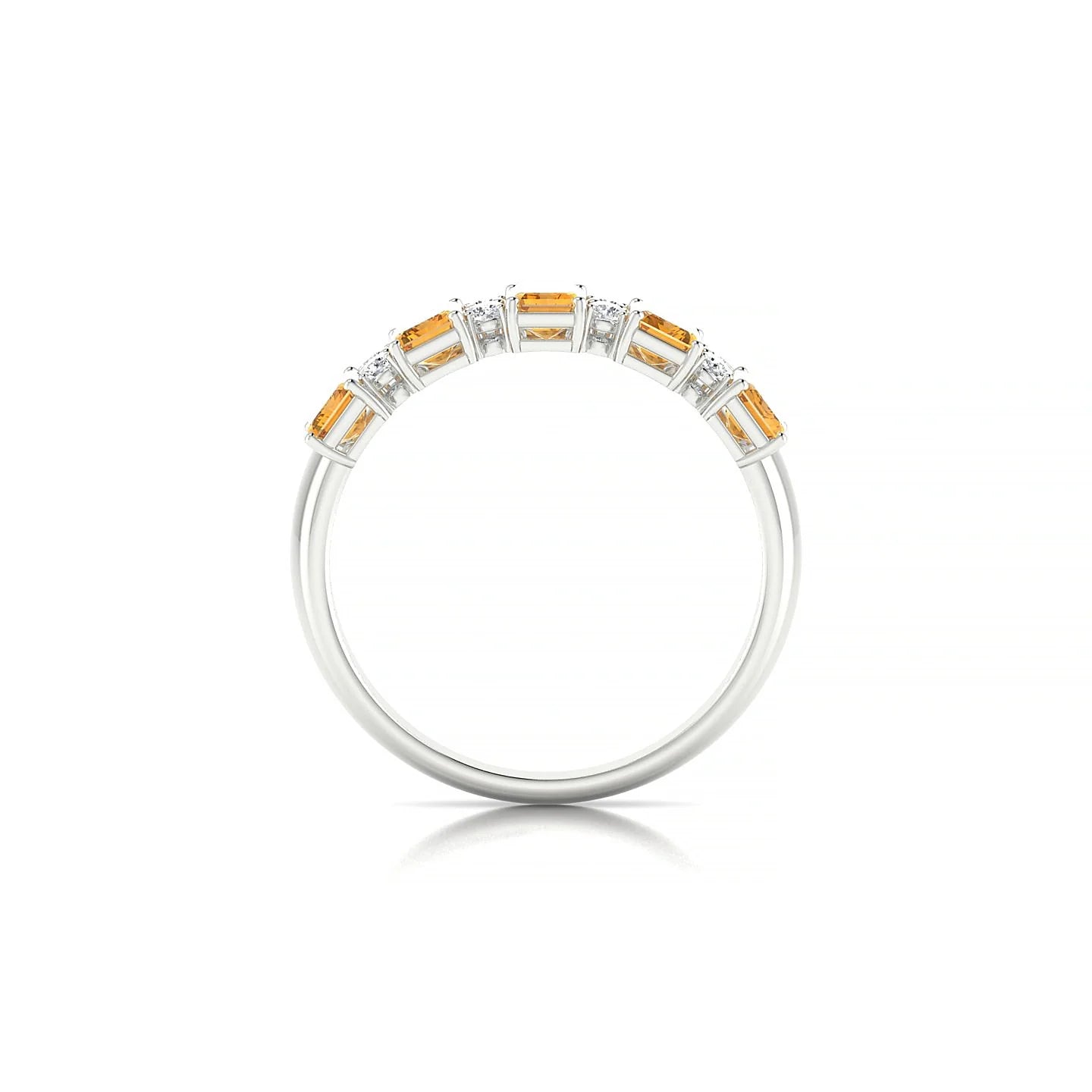 Eminence | 18k White Gold 5 x 3 mm Emerald Citrine Ring