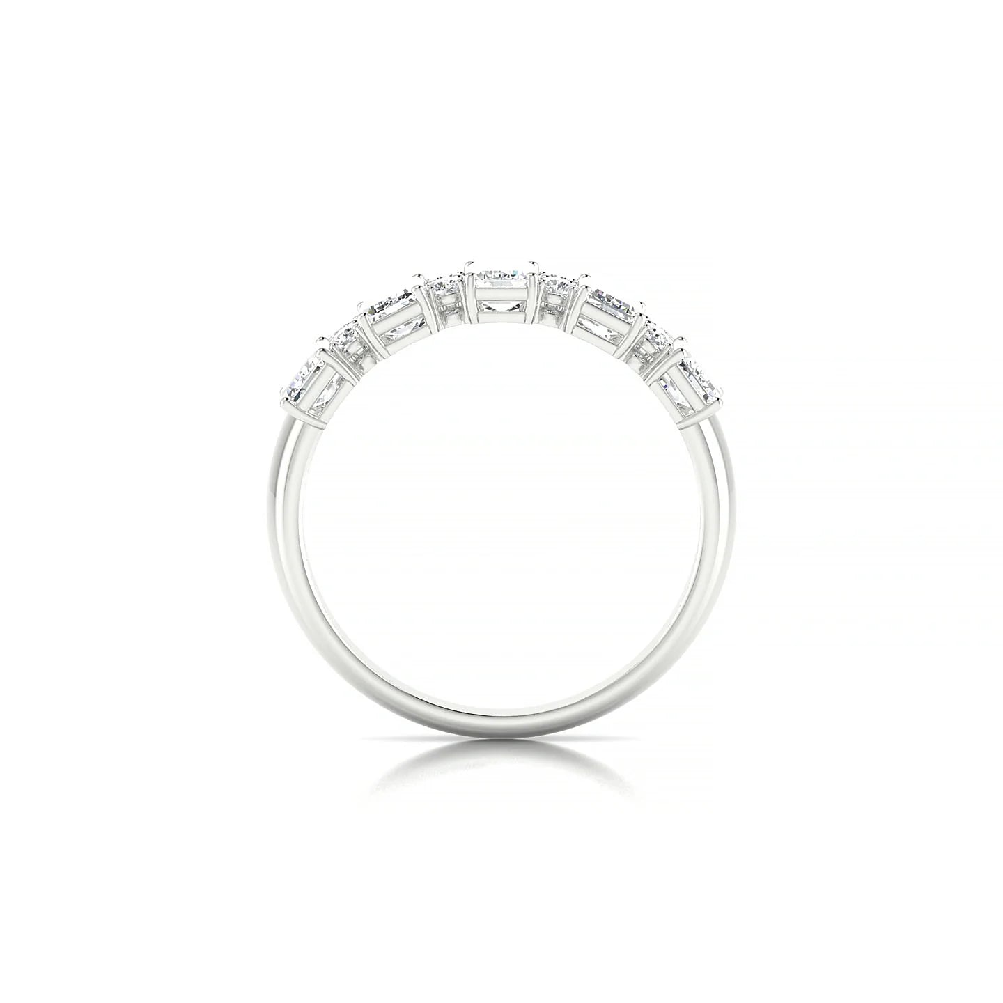 Eminence | 18k White Gold 5 x 3 mm Emerald Diamond Ring