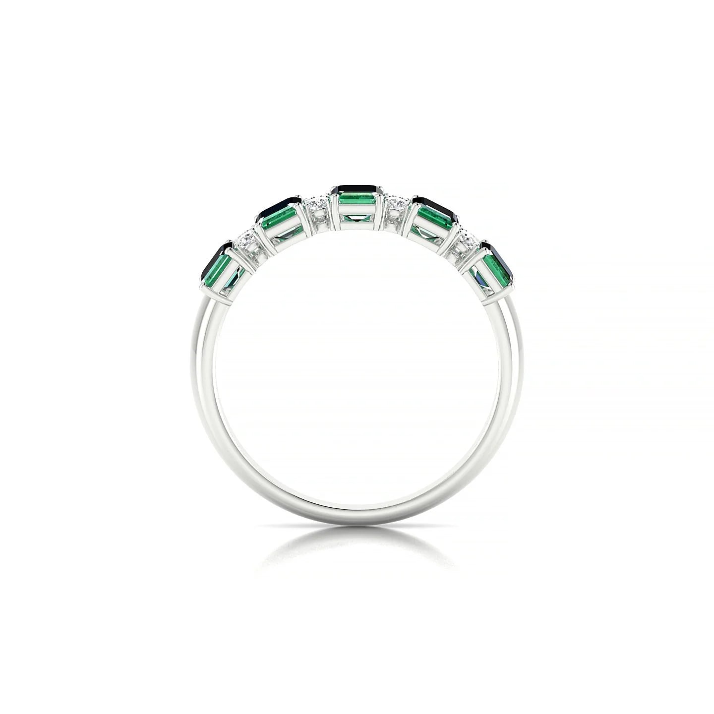 Eminence | 18k White Gold 5 x 3 mm Emerald Emerald Ring