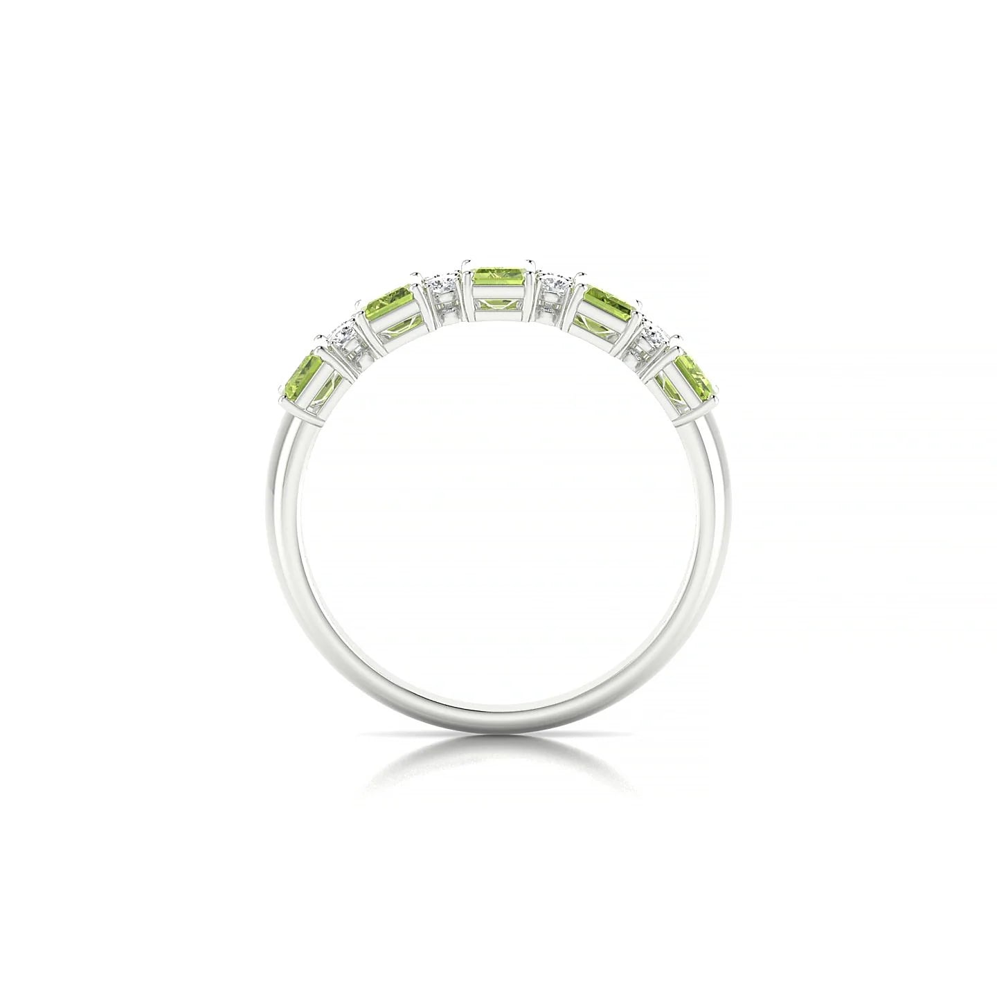 Eminence | 18k White Gold 5 x 3 mm Emerald Peridot Ring