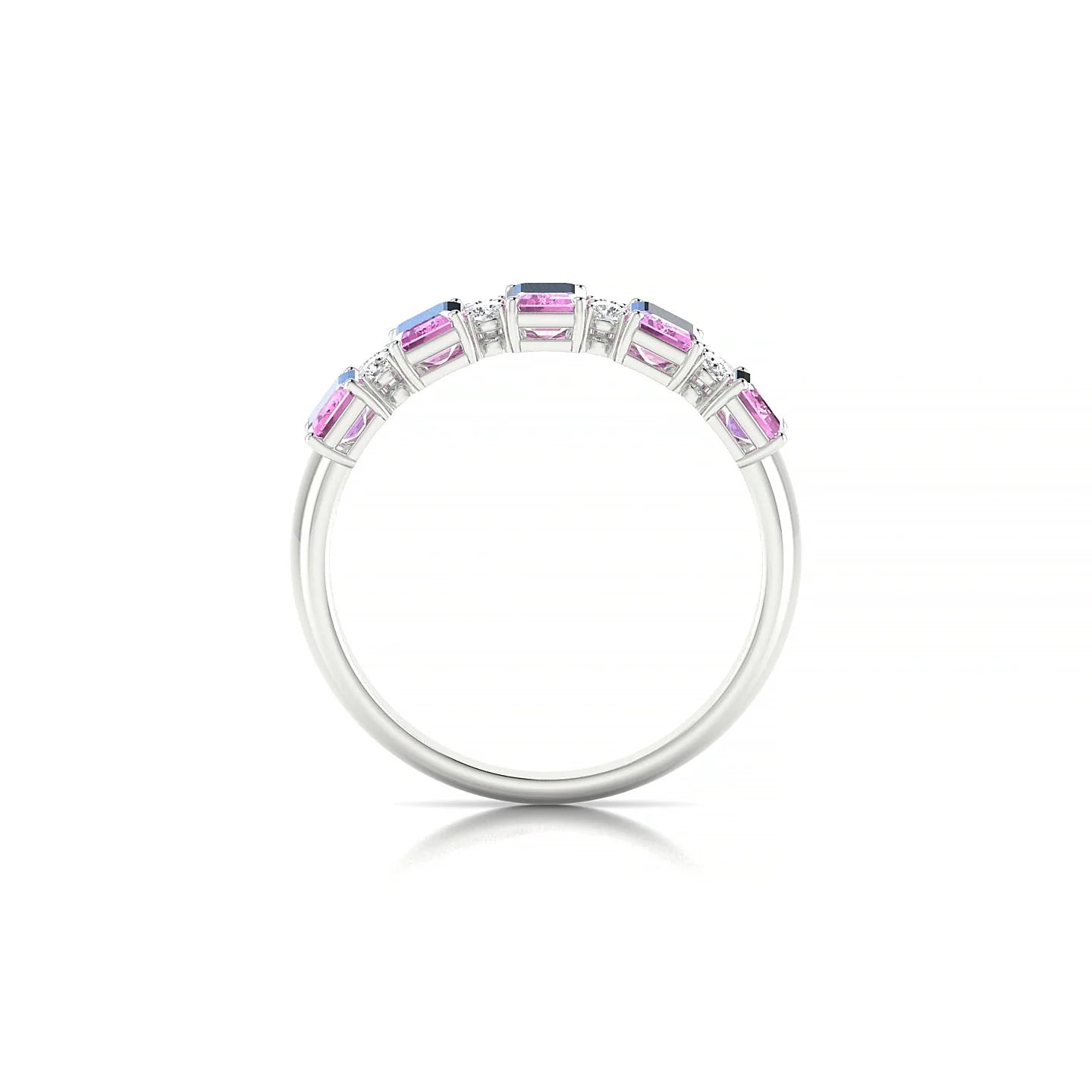 Eminence | 18k White Gold 5 x 3 mm Emerald Pink Sapphire Ring