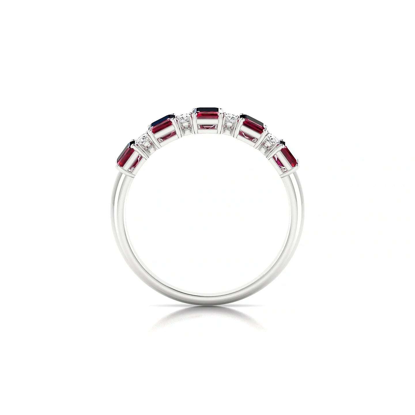 Eminence | 18k White Gold 5 x 3 mm Emerald Ruby Ring