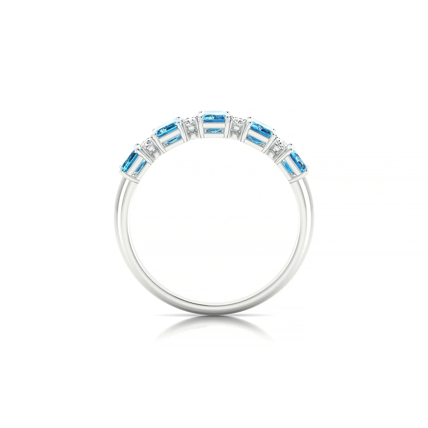 Eminence | 18k White Gold 5 x 3 mm Emerald Topaz Ring