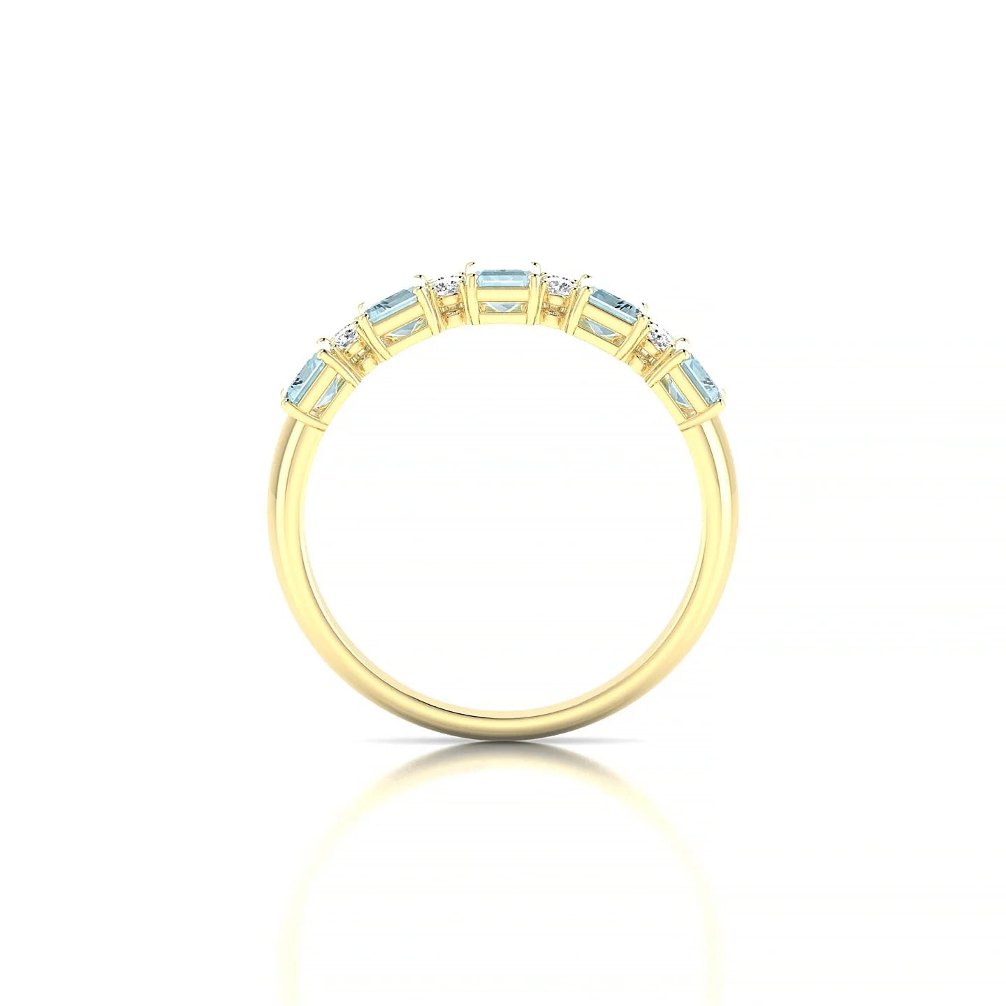 Eminence | 18k Yellow Gold 5 x 3 mm Emerald Aquamarine Ring