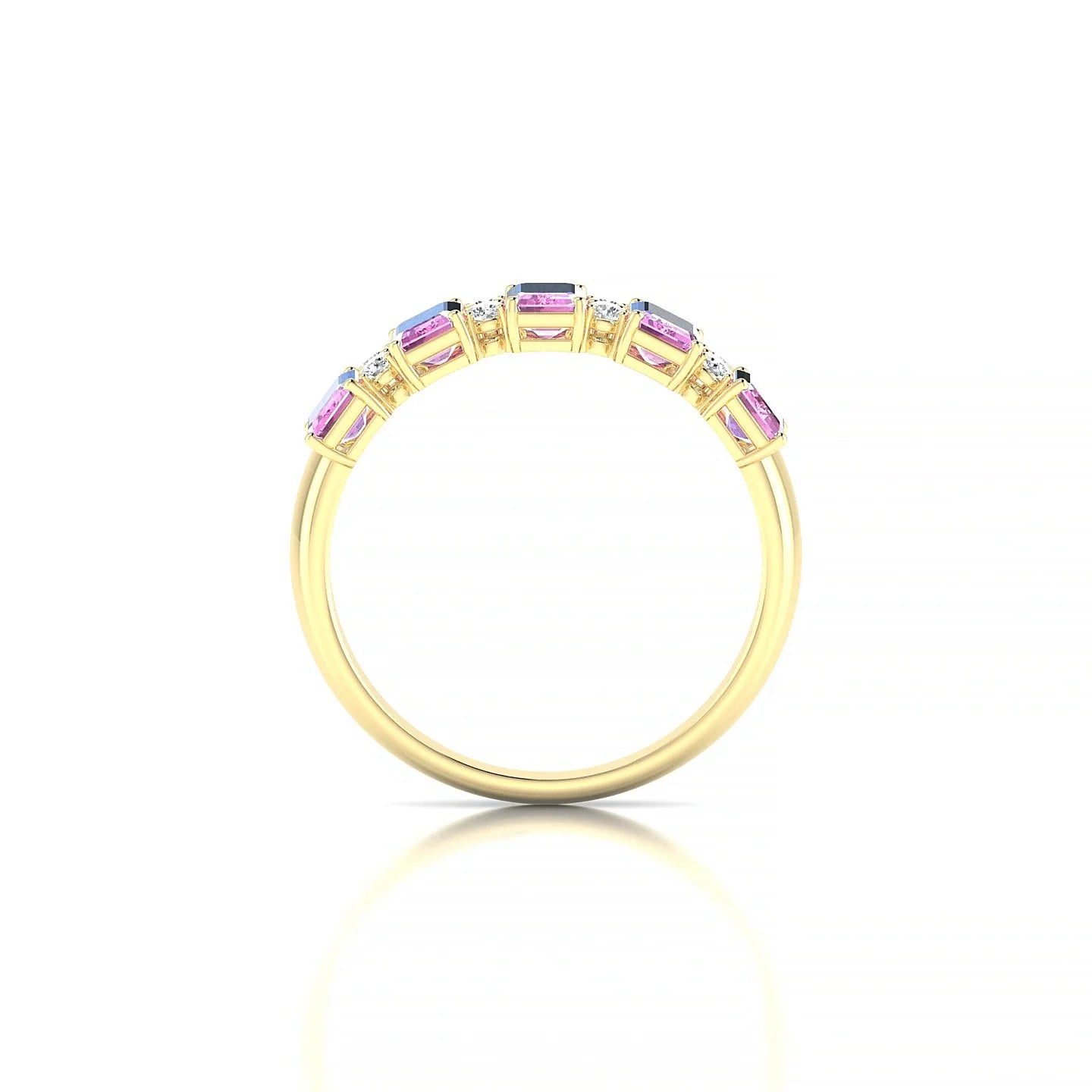 Eminence | 18k Yellow Gold 5 x 3 mm Emerald Pink Sapphire Ring