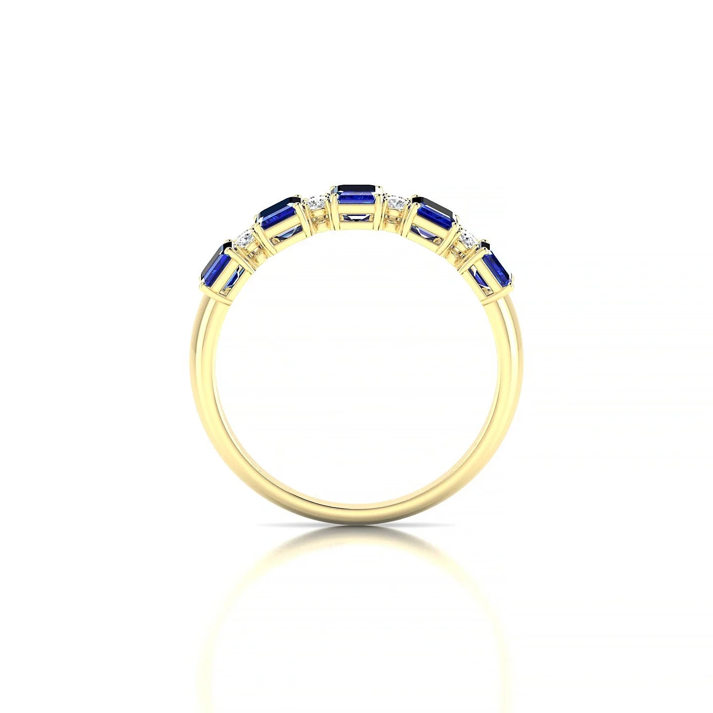 Eminence | 18k Yellow Gold 5 x 3 mm Emerald Sapphire Ring