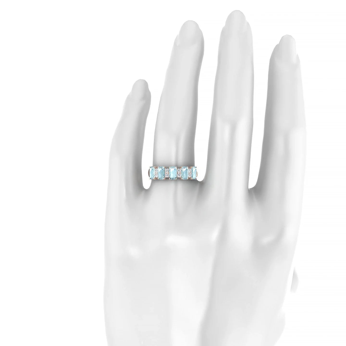Eminence | 18k Rose Gold 5 x 3 mm Emerald Aquamarine Ring