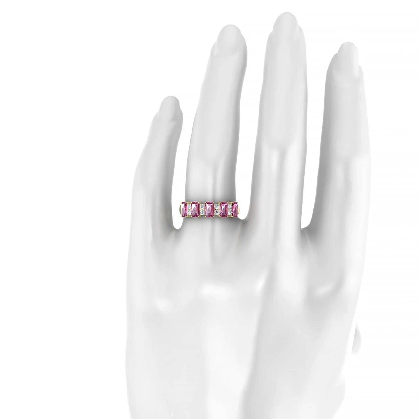 Eminence | 18k Yellow Gold 5 x 3 mm Emerald Rhodolite Ring