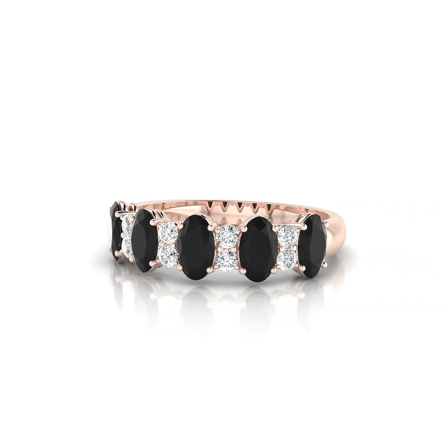 Eminence | 18k Rose Gold 5 x 3 mm Oval Black Diamond Ring