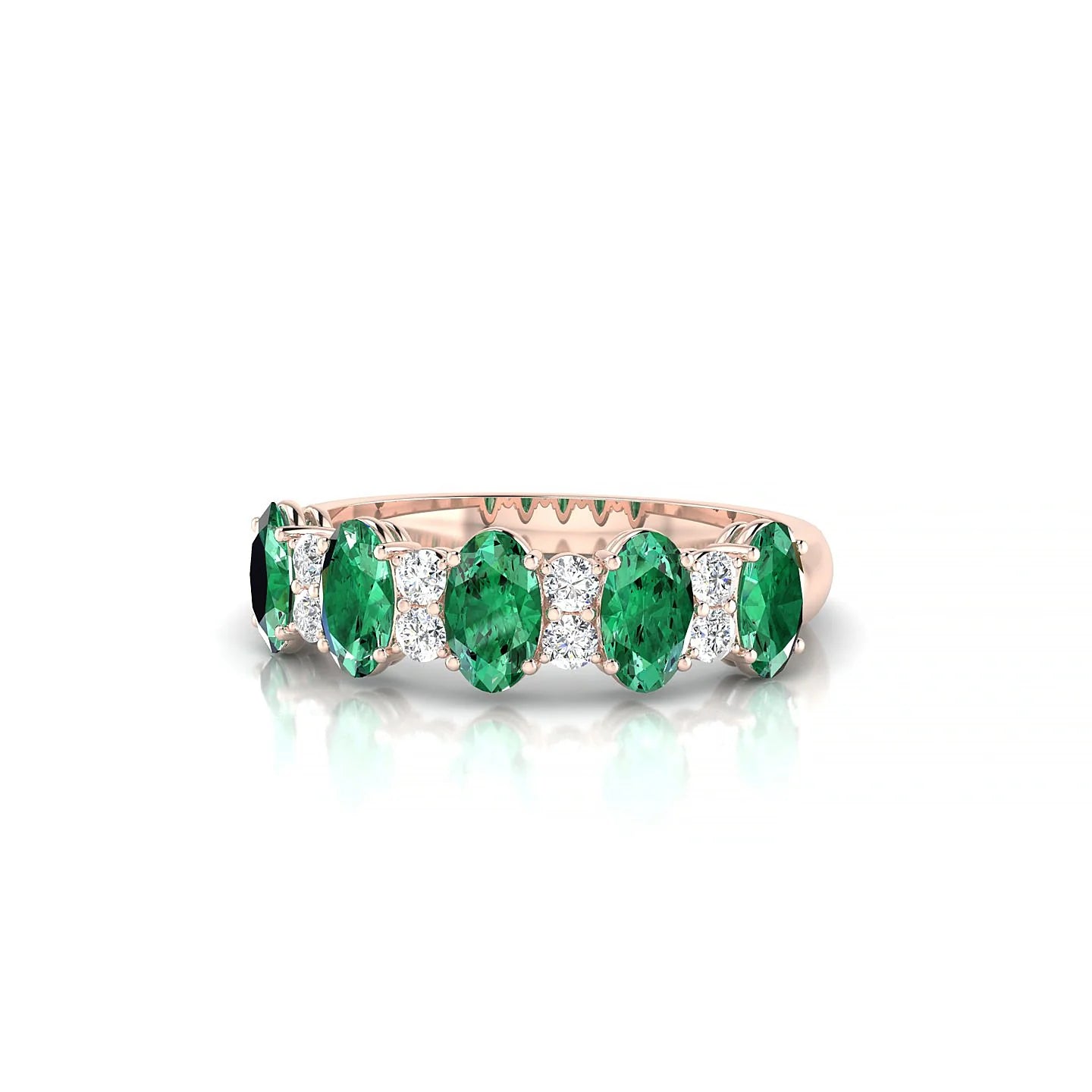 Eminence | 18k Rose Gold 5 x 3 mm Oval Emerald Ring