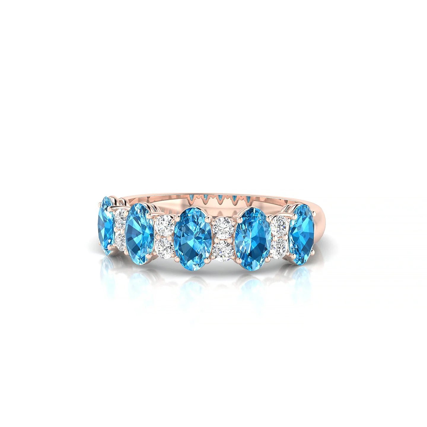 Eminence | 18k Rose Gold 5 x 3 mm Oval Topaz Ring