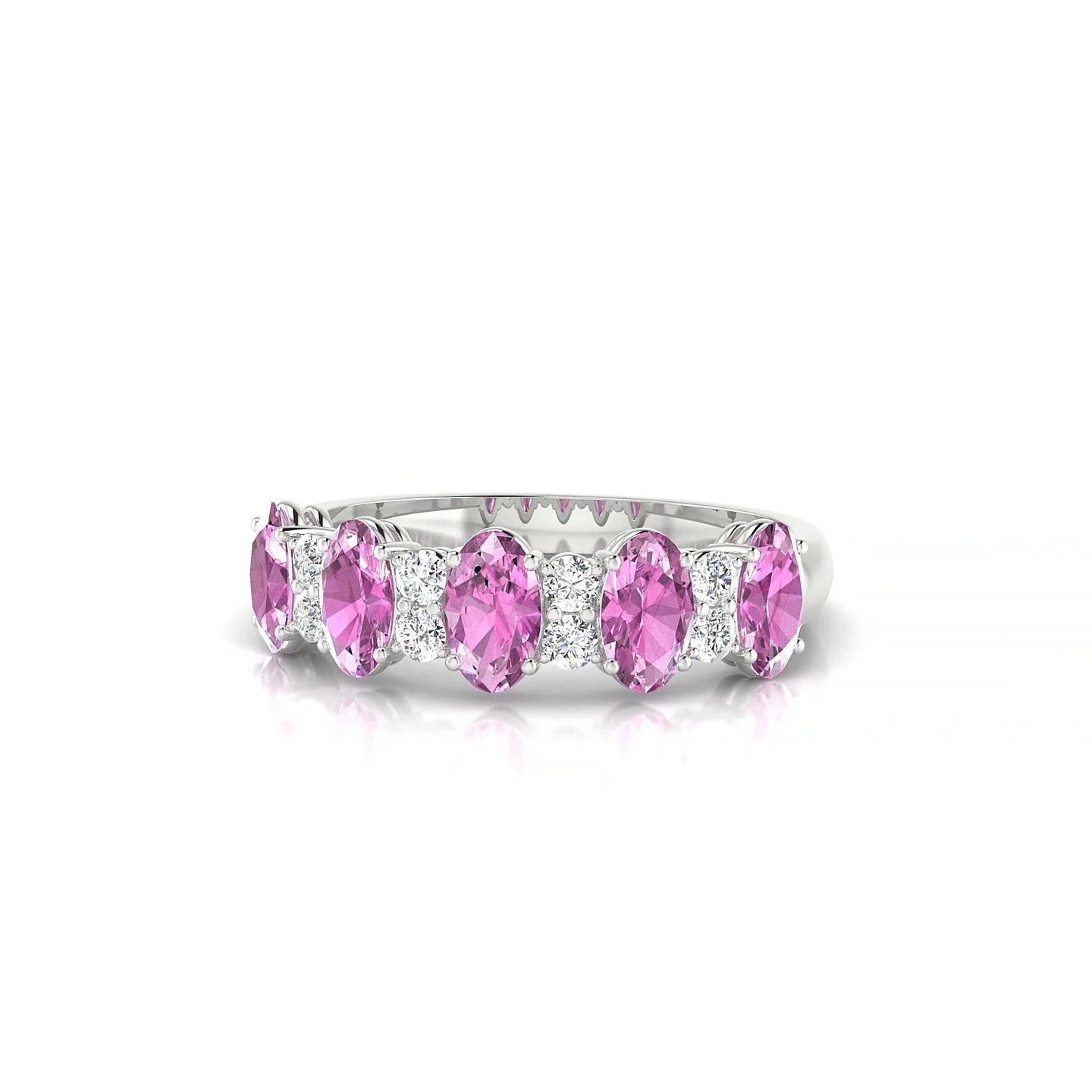 Eminence | 18k White Gold 5 x 3 mm Oval Pink Sapphire Ring