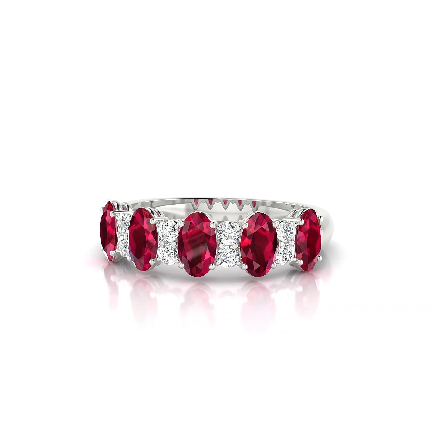 Eminence | 18k White Gold 5 x 3 mm Oval Ruby Ring