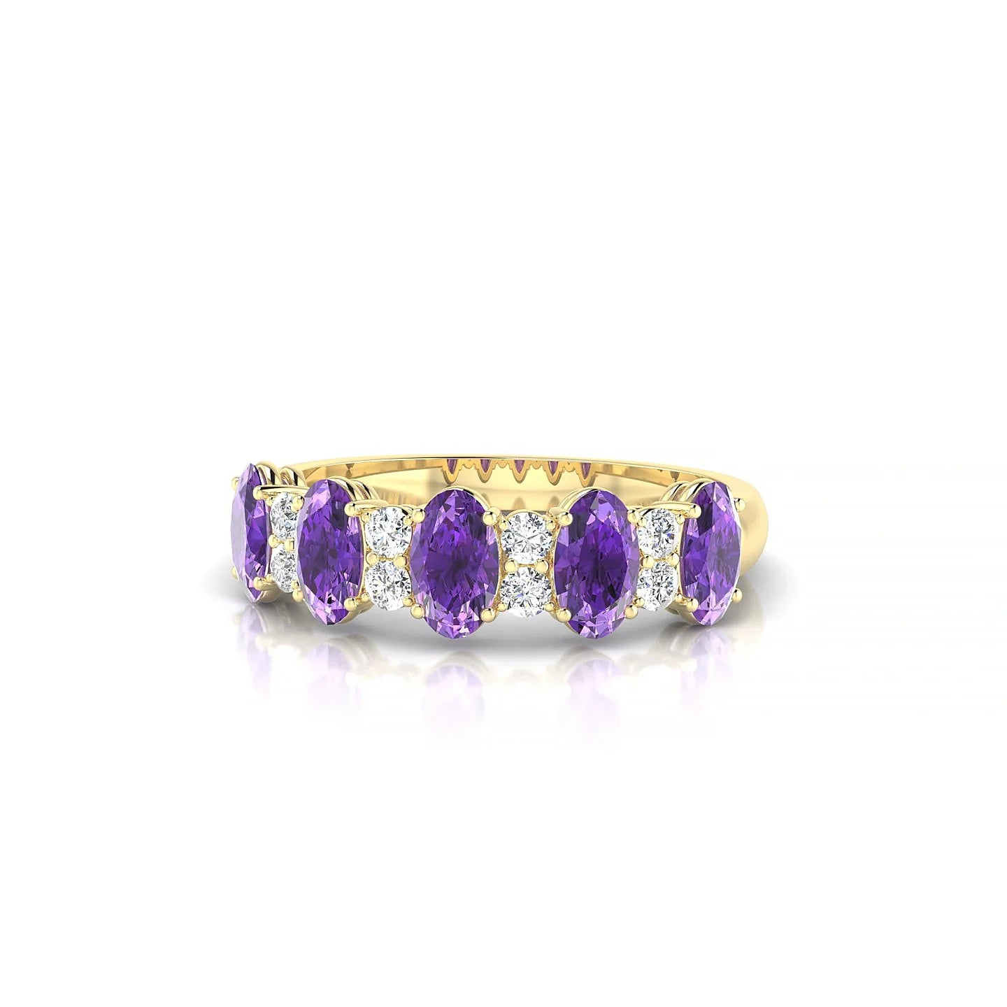 Eminence | 18k Yellow Gold 5 x 3 mm Oval Amethyst Ring