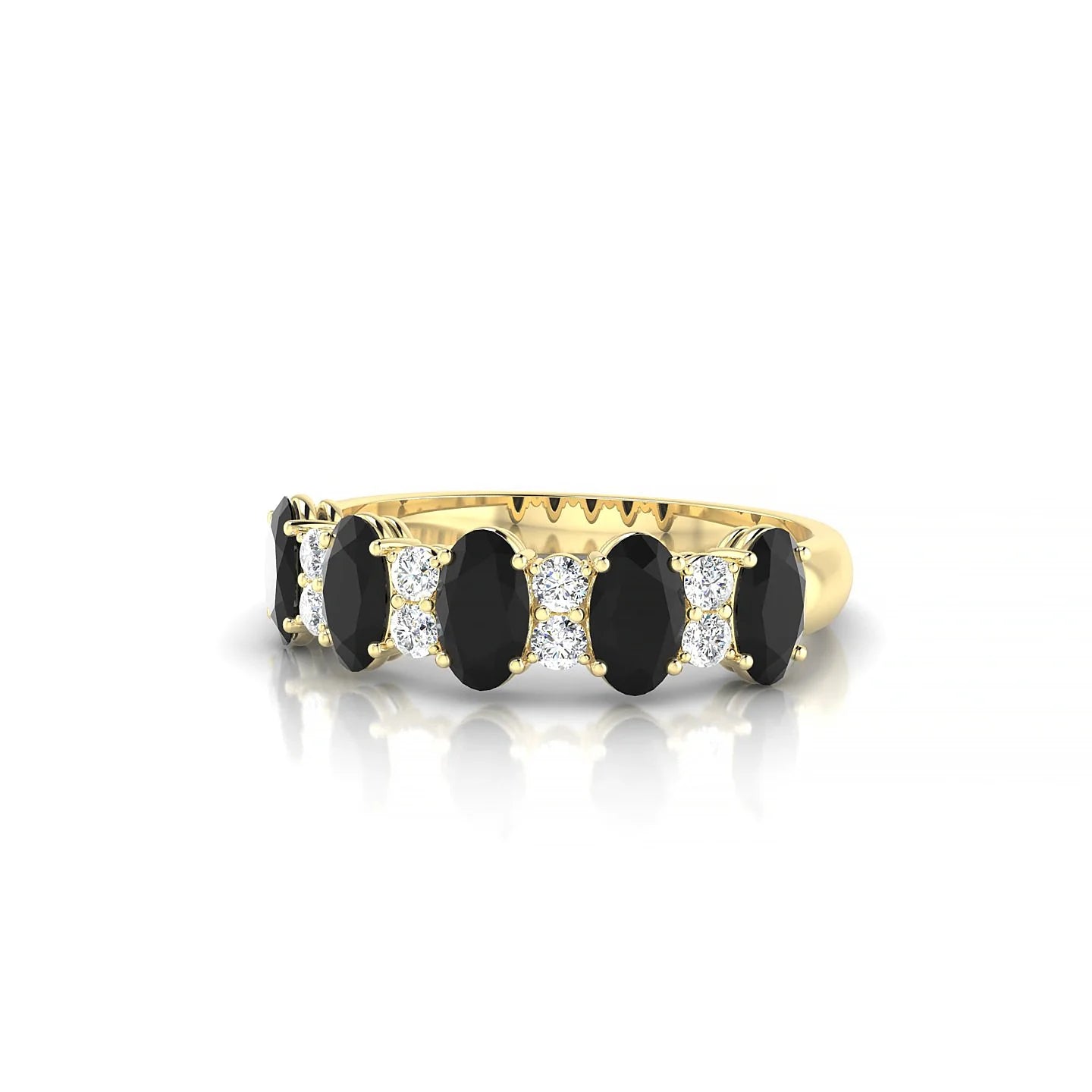 Eminence | 18k Yellow Gold 5 x 3 mm Oval Black Diamond Ring