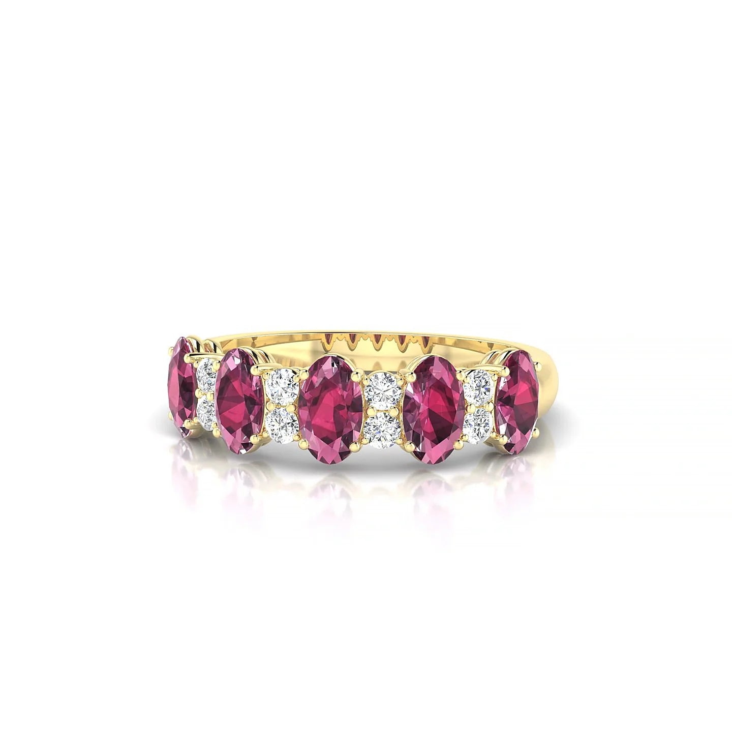 Eminence | 18k Yellow Gold 5 x 3 mm Oval Rhodolite Ring