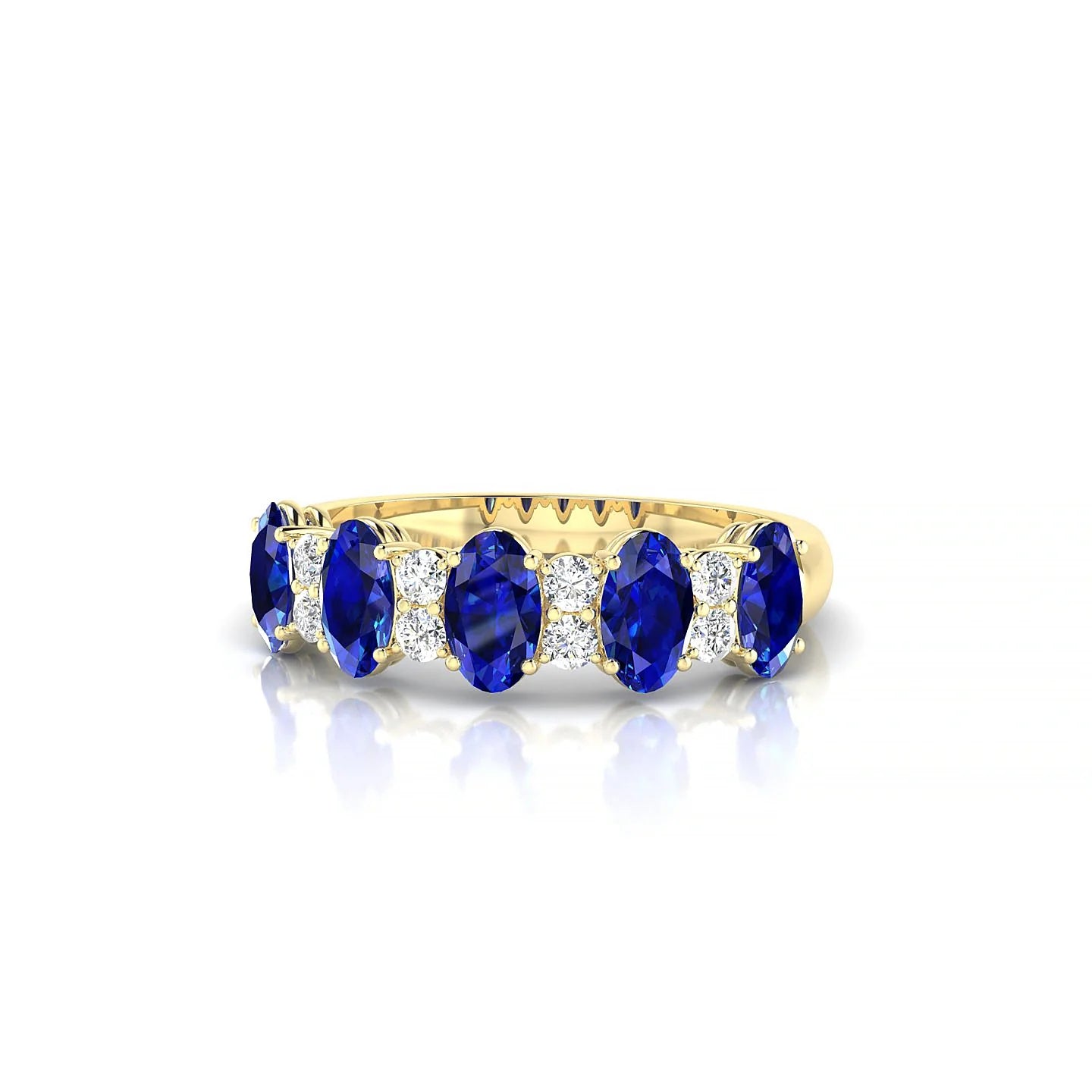 Eminence | 18k Yellow Gold 5 x 3 mm Oval Sapphire Ring