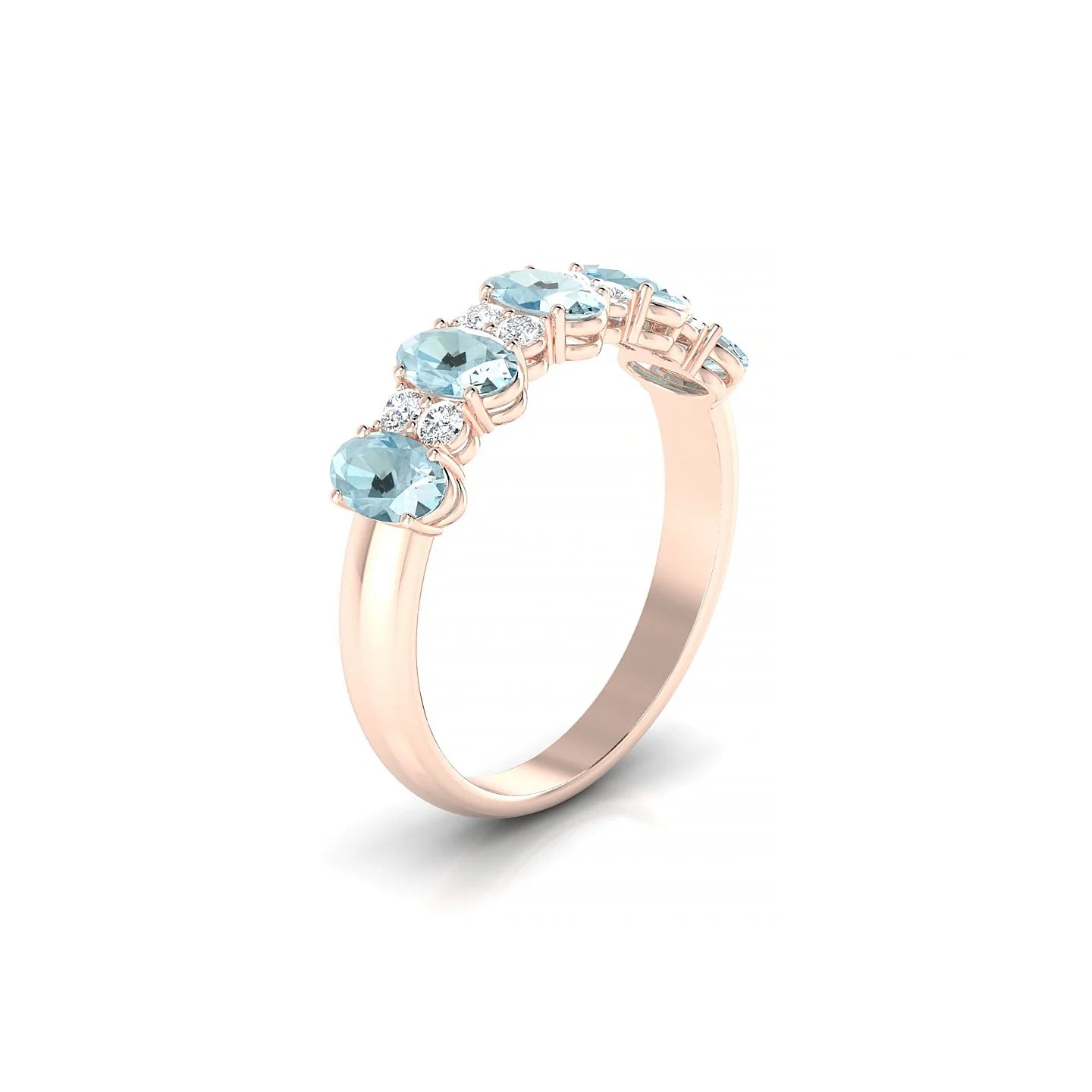 Eminence | 18k Rose Gold 5 x 3 mm Oval Aquamarine Ring