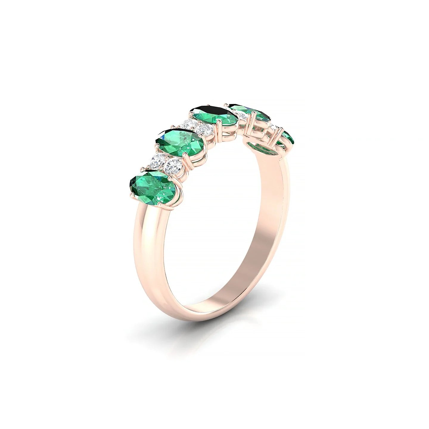 Eminence | 18k Rose Gold 5 x 3 mm Oval Emerald Ring