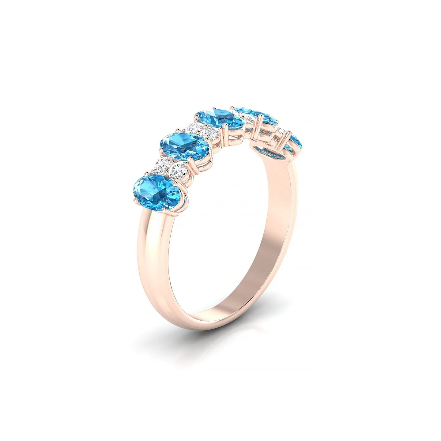 Eminence | 18k Rose Gold 5 x 3 mm Oval Topaz Ring