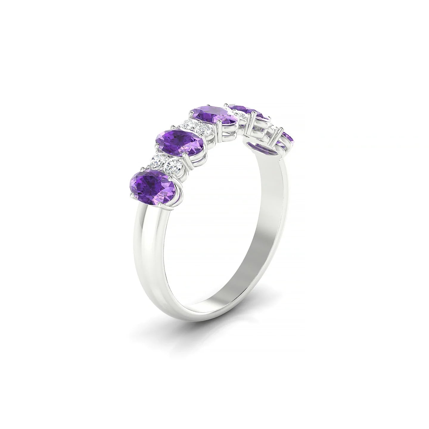 Eminence | 18k White Gold 5 x 3 mm Oval Amethyst Ring
