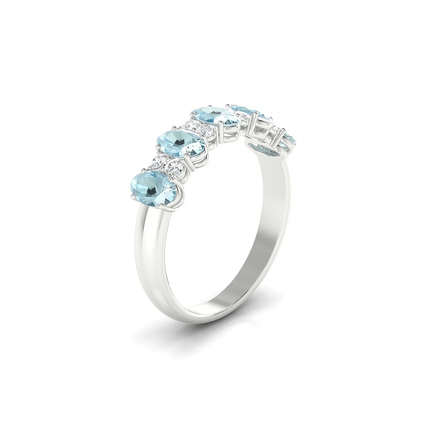 Eminence | 18k White Gold 5 x 3 mm Oval Aquamarine Ring
