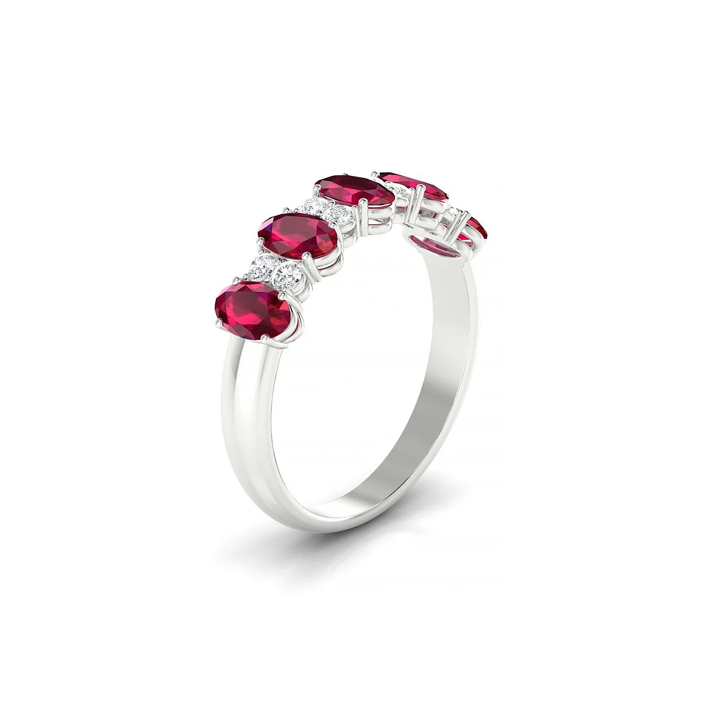 Eminence | 18k White Gold 5 x 3 mm Oval Ruby Ring
