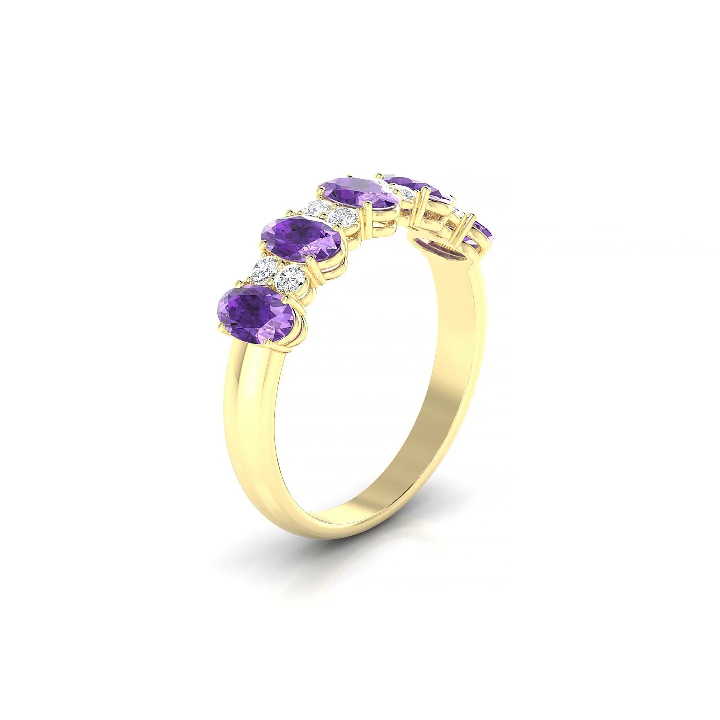 Eminence | 18k Yellow Gold 5 x 3 mm Oval Amethyst Ring