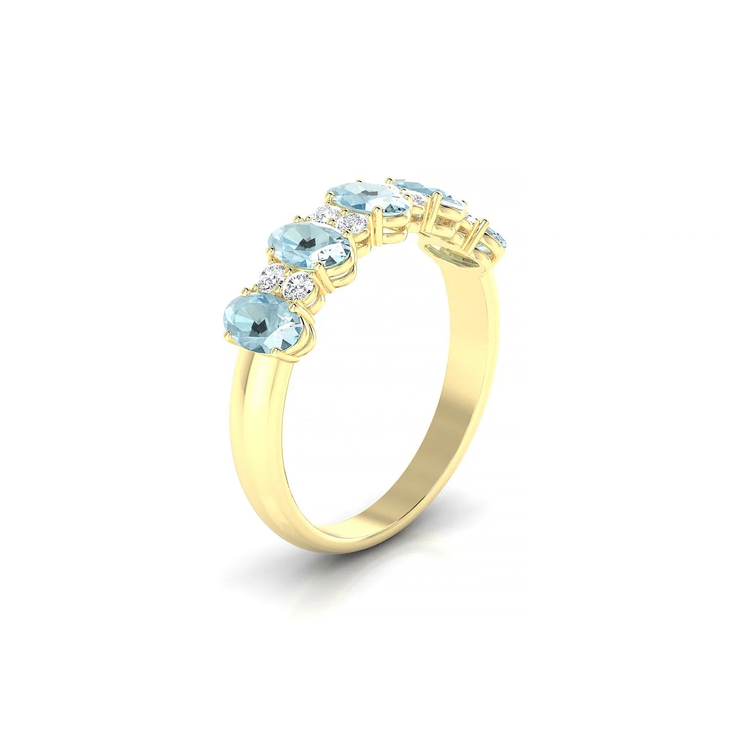 Eminence | 18k Yellow Gold 5 x 3 mm Oval Aquamarine Ring