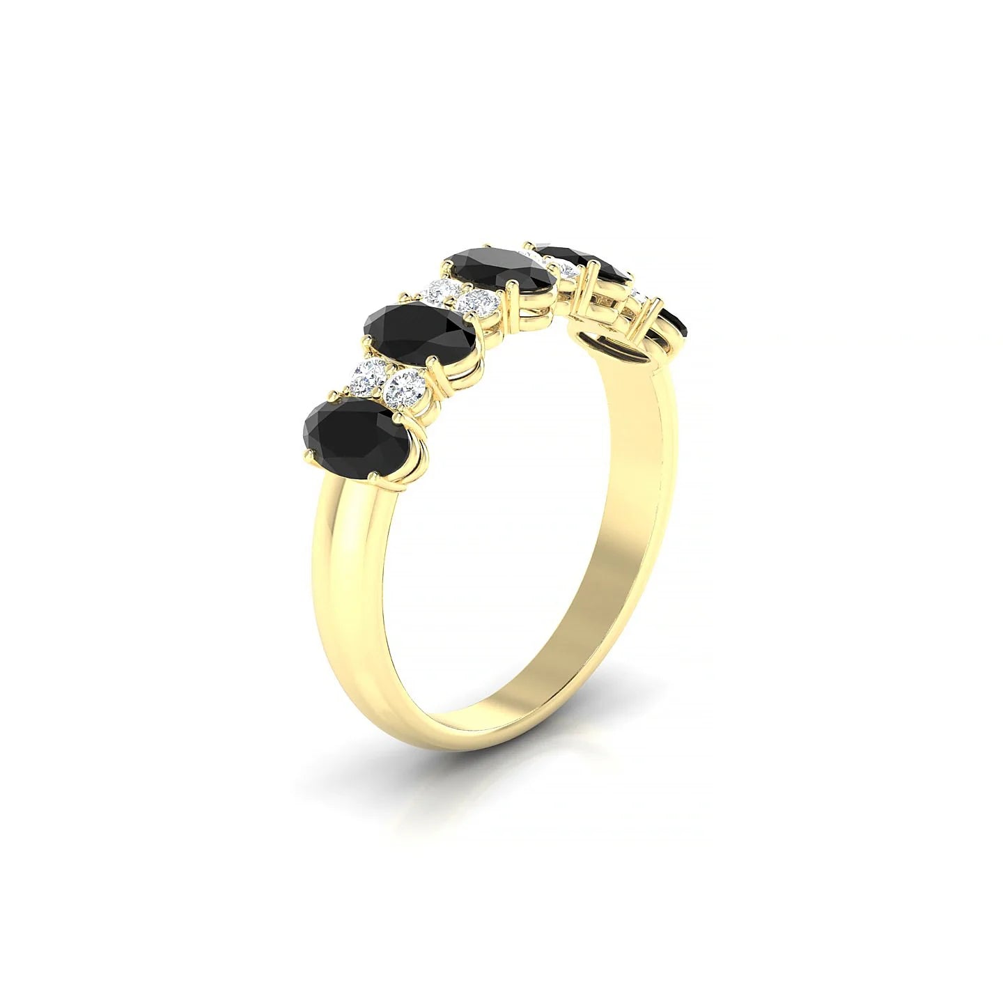 Eminence | 18k Yellow Gold 5 x 3 mm Oval Black Diamond Ring