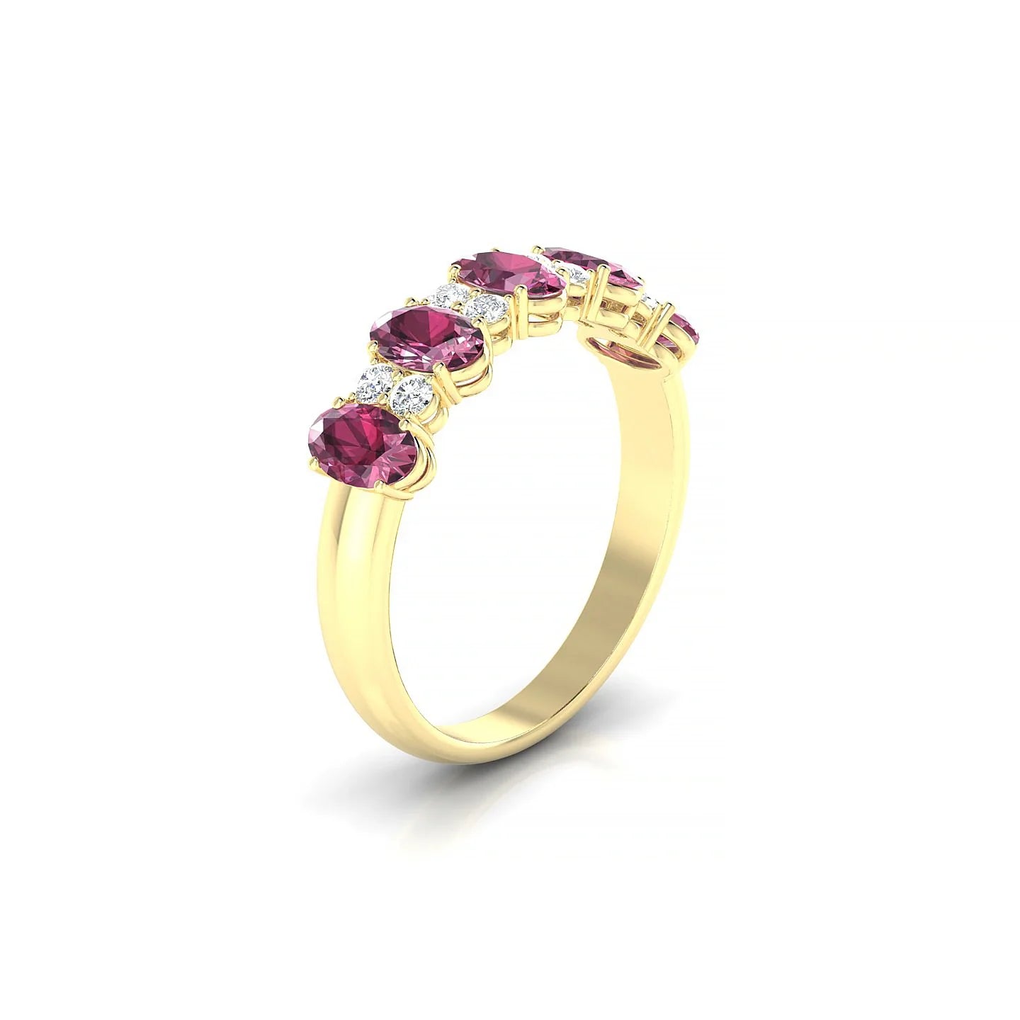 Eminence | 18k Yellow Gold 5 x 3 mm Oval Rhodolite Ring