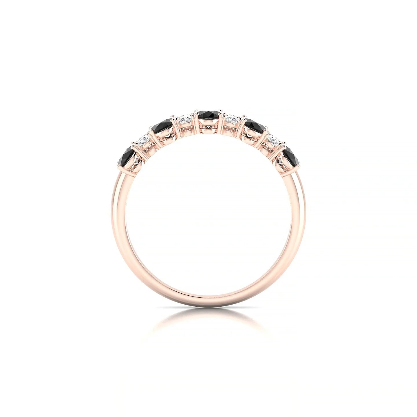 Eminence | 18k Rose Gold 5 x 3 mm Oval Black Diamond Ring