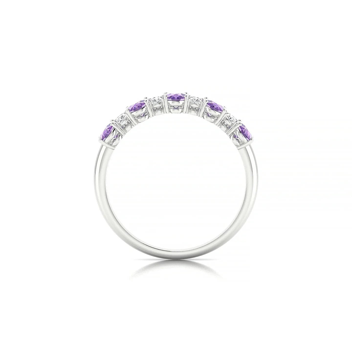 Eminence | 18k White Gold 5 x 3 mm Oval Amethyst Ring