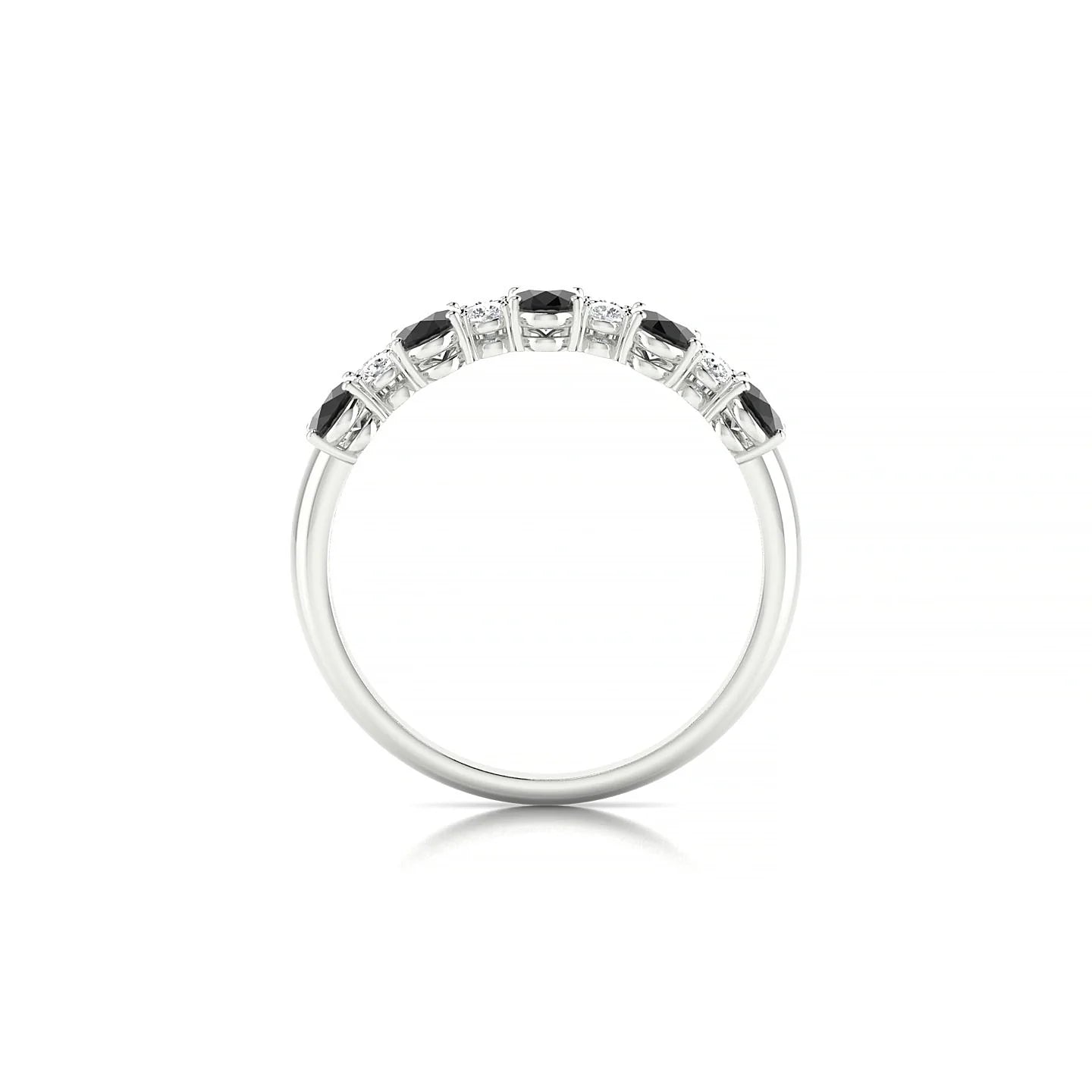 Eminence | 18k White Gold 5 x 3 mm Oval Black Diamond Ring
