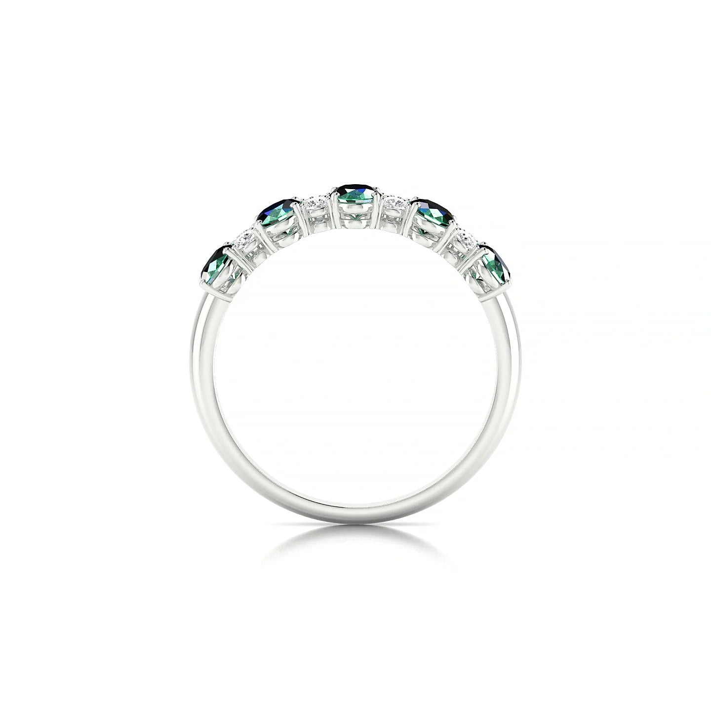 Eminence | 18k White Gold 5 x 3 mm Oval Emerald Ring