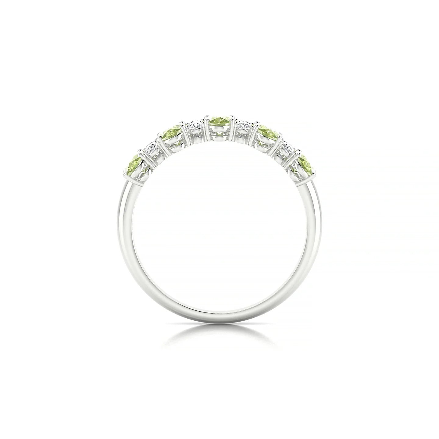 Eminence | 18k White Gold 5 x 3 mm Oval Peridot Ring