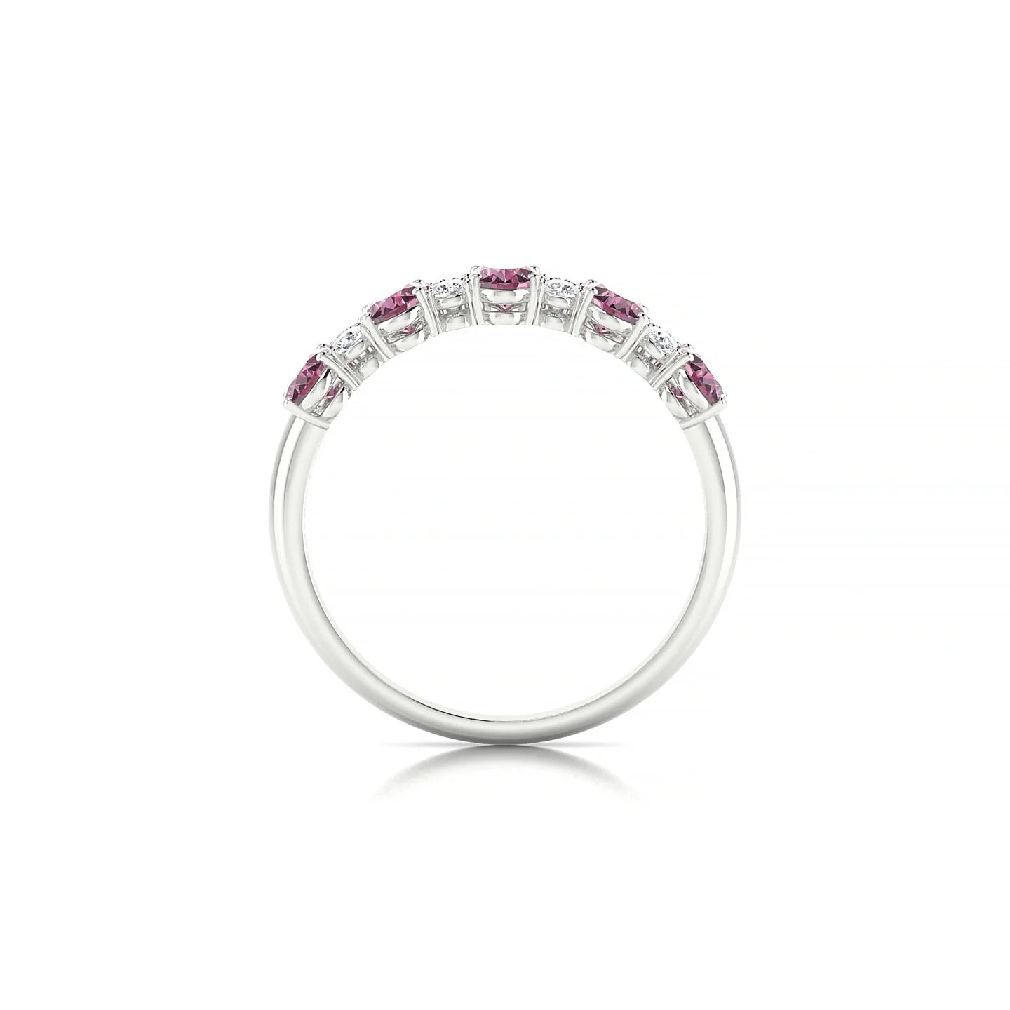 Eminence | 18k White Gold 5 x 3 mm Oval Rhodolite Ring