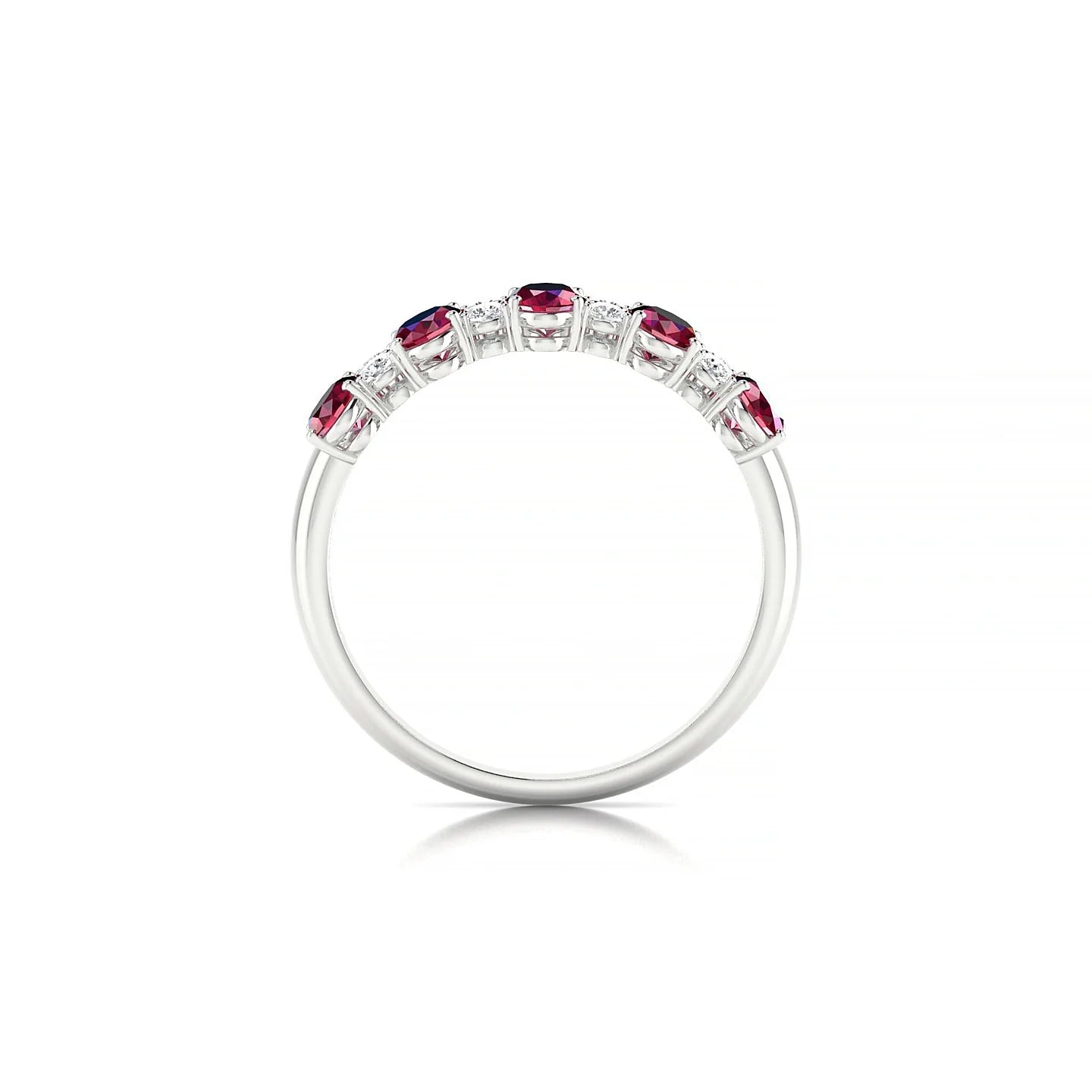 Eminence | 18k White Gold 5 x 3 mm Oval Ruby Ring