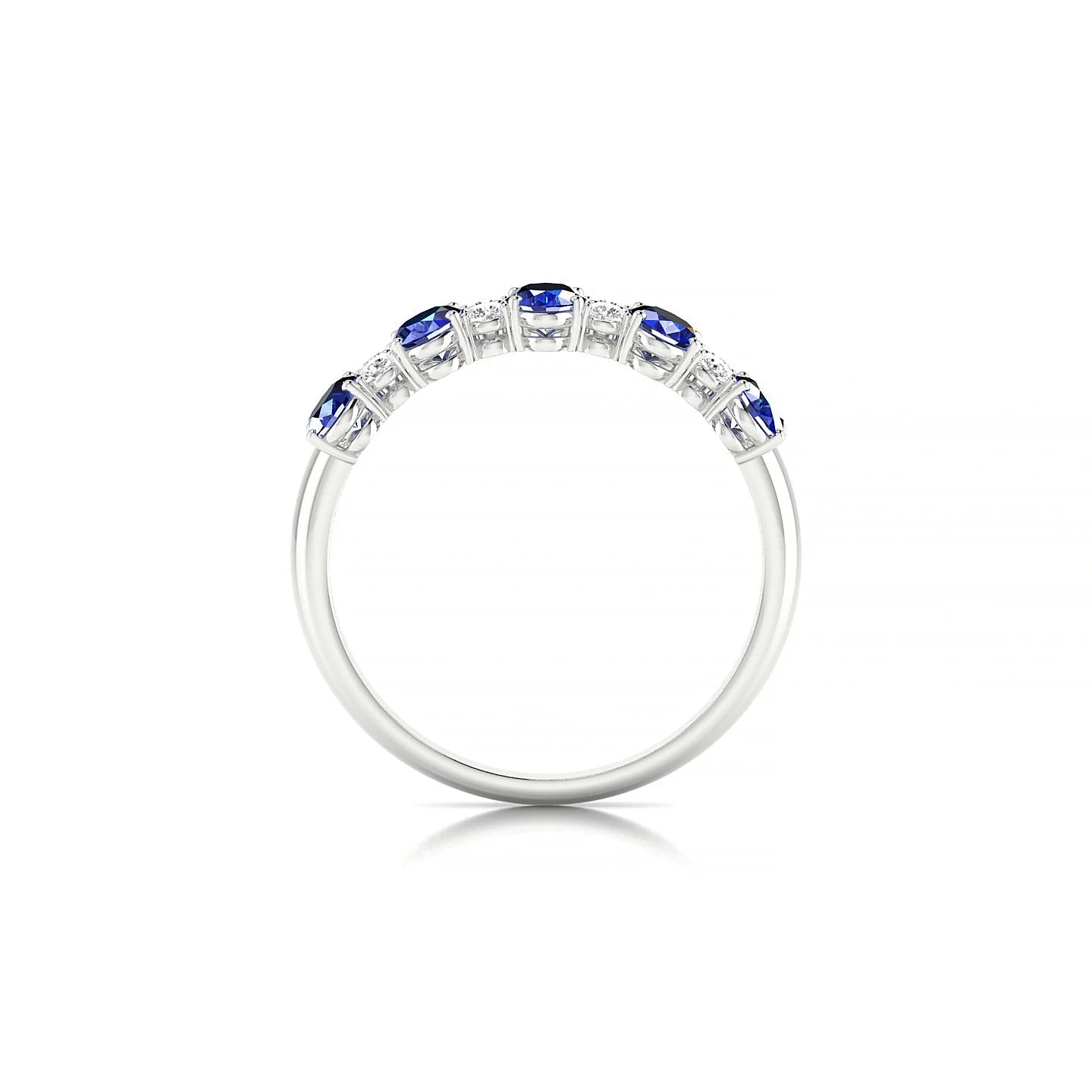 Eminence | 18k White Gold 5 x 3 mm Oval Sapphire Ring