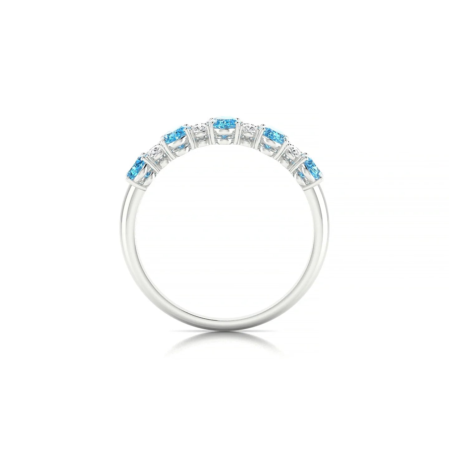 Eminence | 18k White Gold 5 x 3 mm Oval Topaz Ring