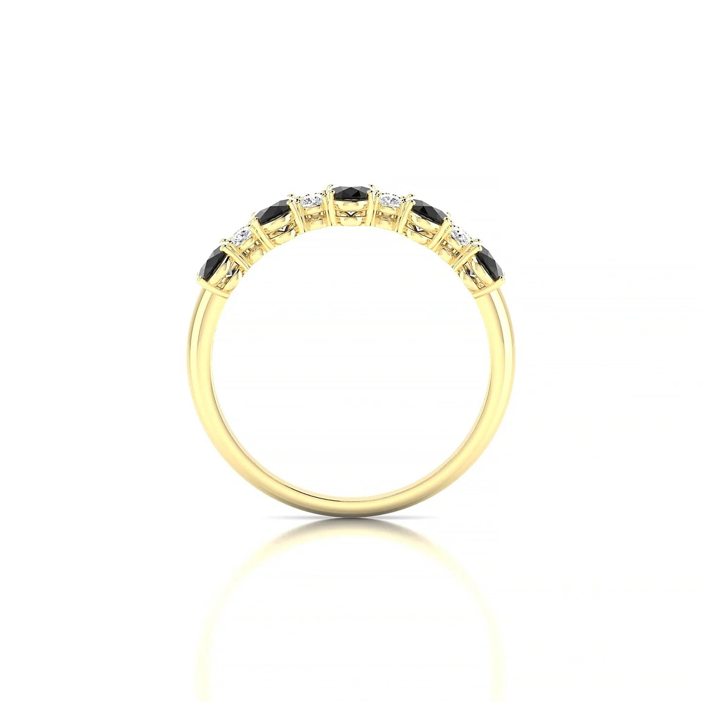 Eminence | 18k Yellow Gold 5 x 3 mm Oval Black Diamond Ring