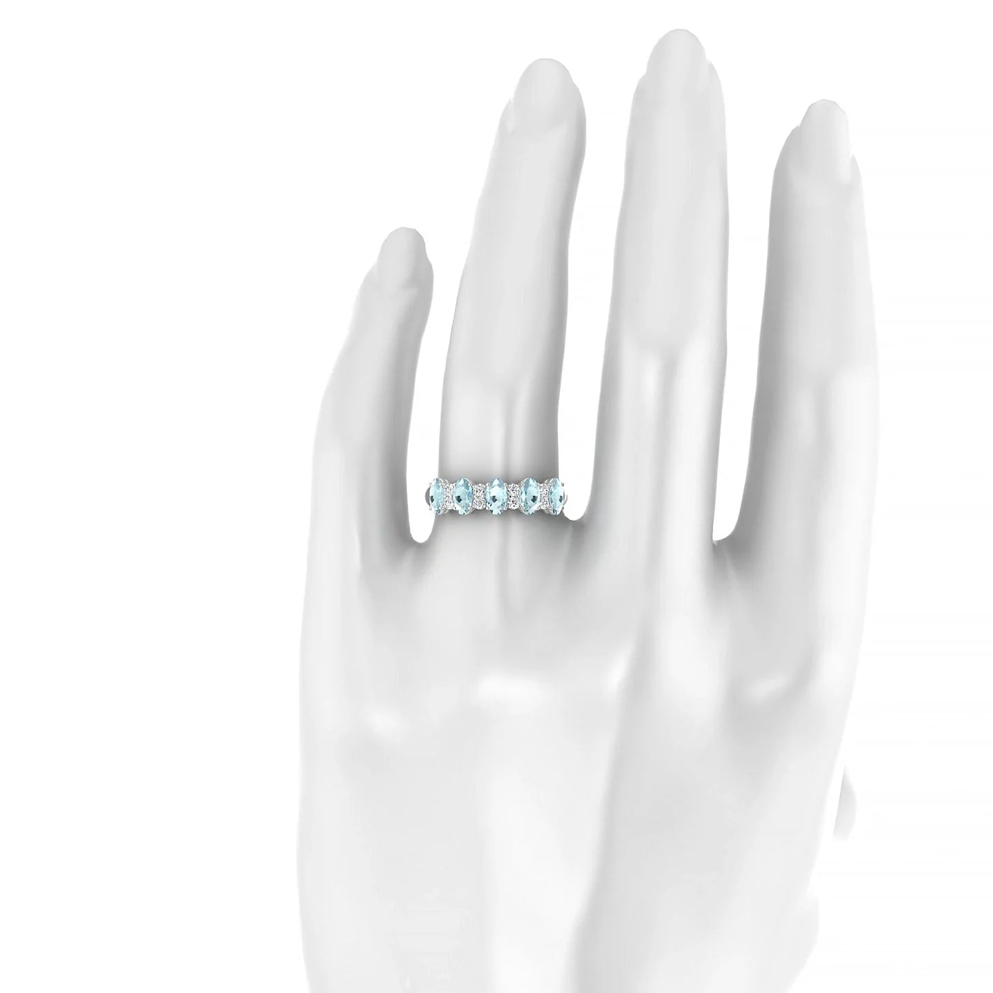 Eminence | 18k White Gold 5 x 3 mm Oval Aquamarine Ring