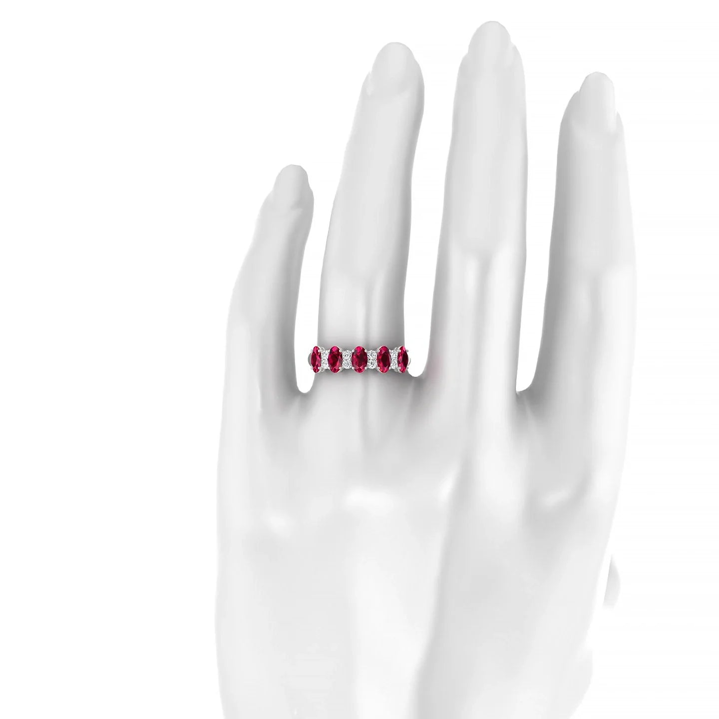 Eminence | 18k White Gold 5 x 3 mm Oval Ruby Ring