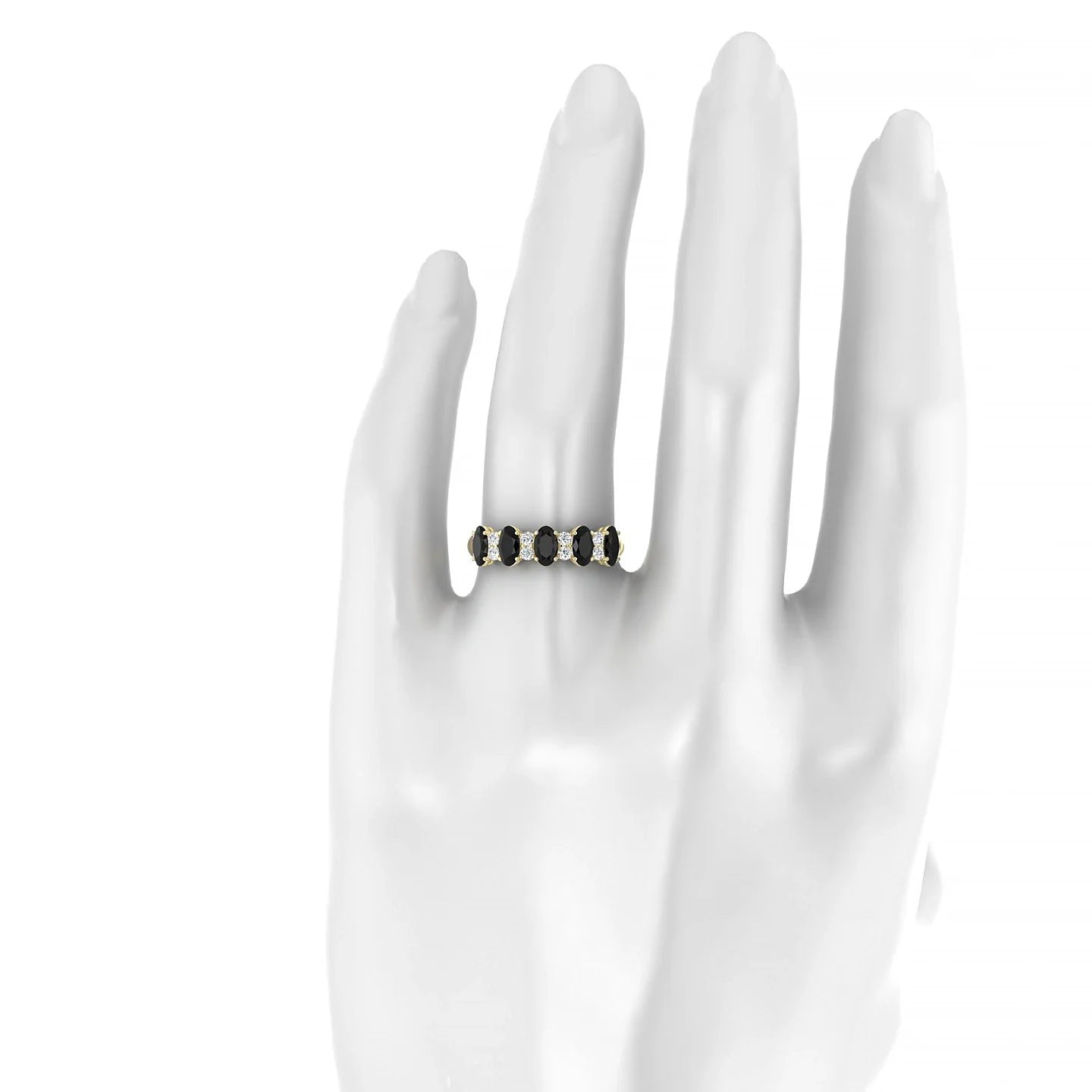Eminence | 18k Yellow Gold 5 x 3 mm Oval Black Diamond Ring