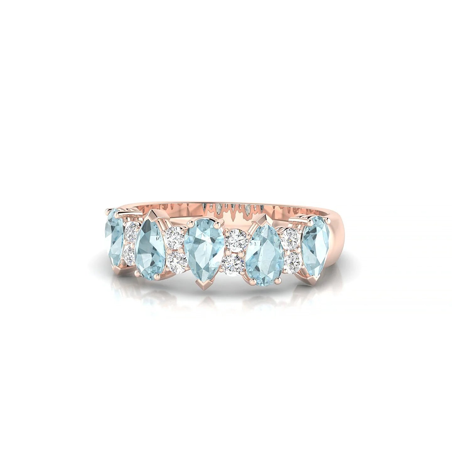 Eminence | 18k Rose Gold 5 x 3 mm Pear Aquamarine Ring