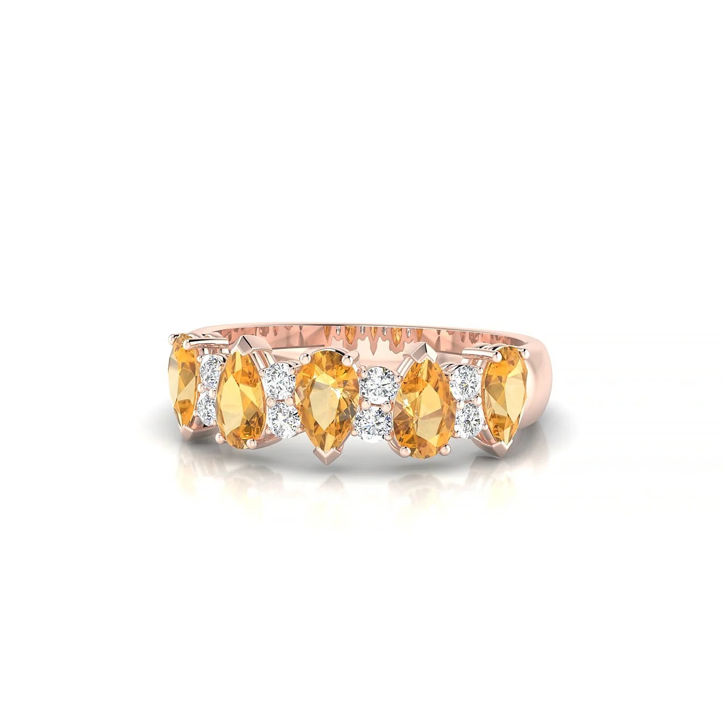 Eminence | 18k Rose Gold 5 x 3 mm Pear Citrine Ring