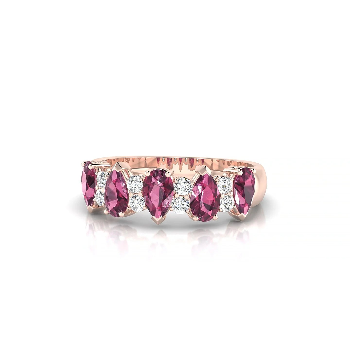 Eminence | 18k Rose Gold 5 x 3 mm Pear Rhodolite Ring