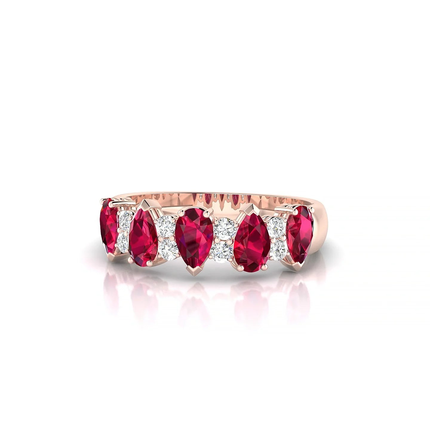 Eminence | 18k Rose Gold 5 x 3 mm Pear Ruby Ring
